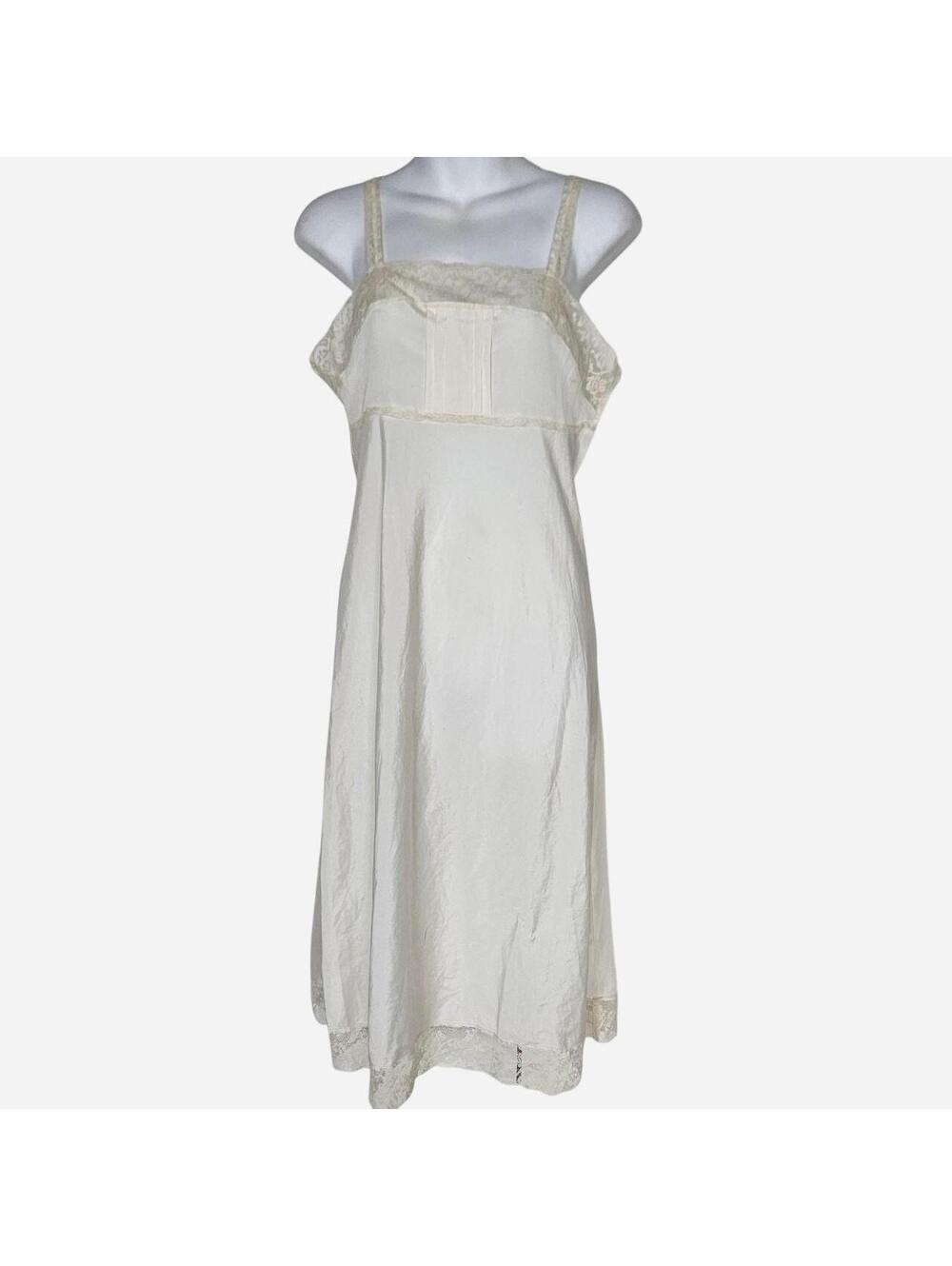 vintage 70s 80s eve stillman off white lace babydoll slip dress